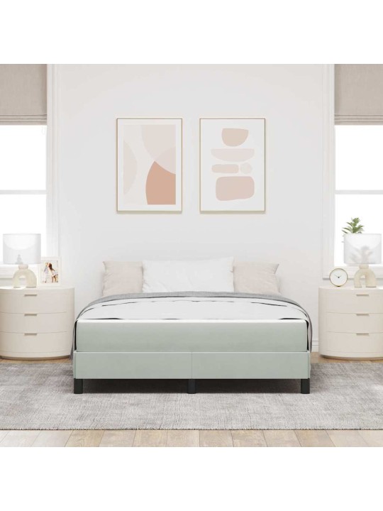 Kontinentālā gulta ar matraci gaiši pelēks 140 x 190 cm samts