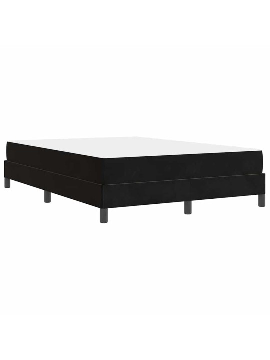 Kontinentālā gulta ar matraci melna 140 x 190 cm samts