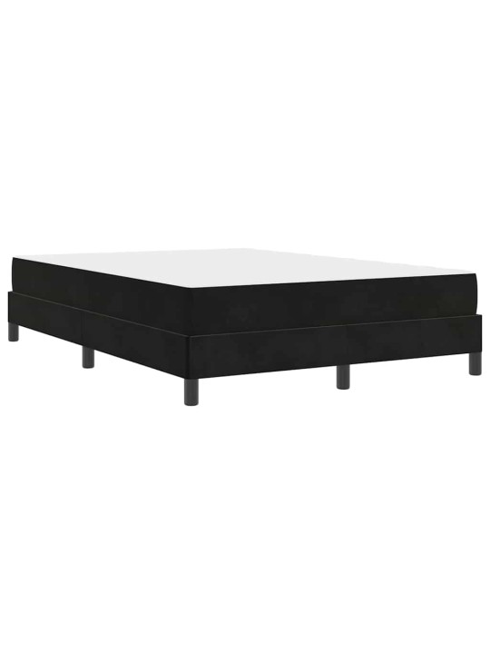 Kontinentālā gulta ar matraci melna 140 x 190 cm samts