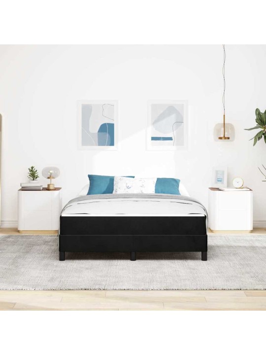 Kontinentālā gulta ar matraci melna 140 x 200 cm samts