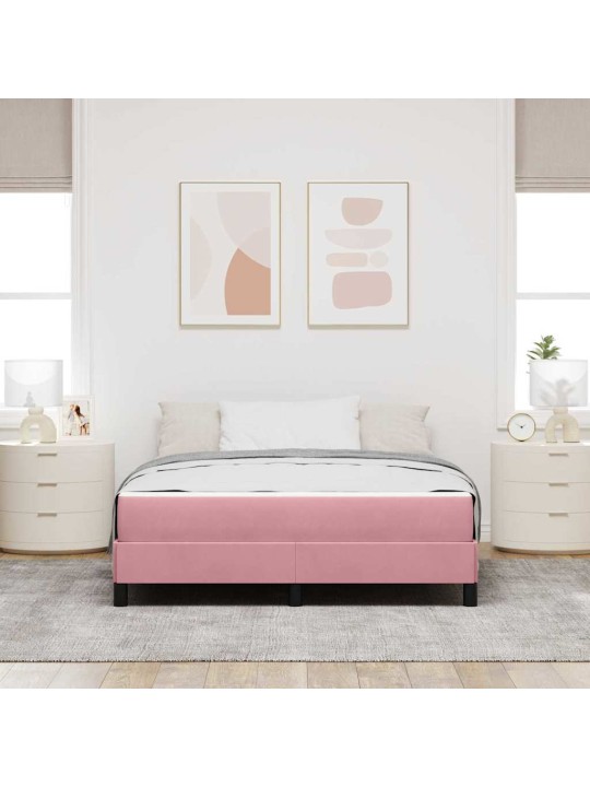 Kontinentālā gulta ar matraci rozā 140 x 200 cm samts