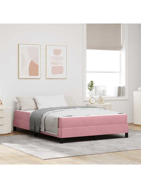 Kontinentālā gulta ar matraci rozā 160 x 200 cm samts
