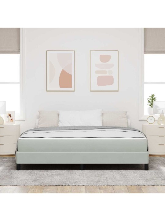 Kontinentālā gulta ar matraci gaiši pelēks 180 x 200 cm samts