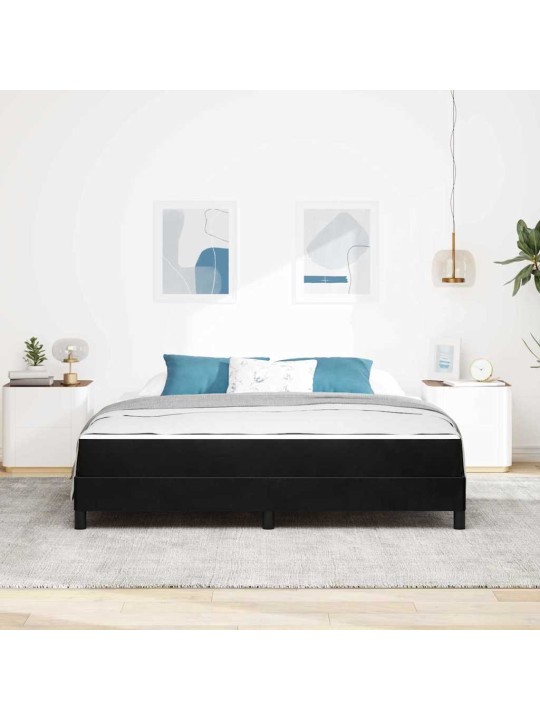 Kontinentālā gulta ar matraci melna 180 x 200 cm samts
