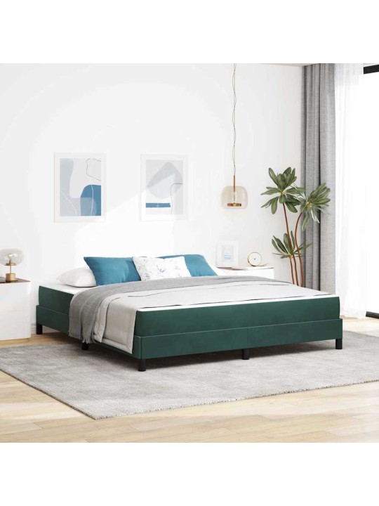Kontinentālā gulta ar matraci tumši zaļš 180 x 200 cm samts