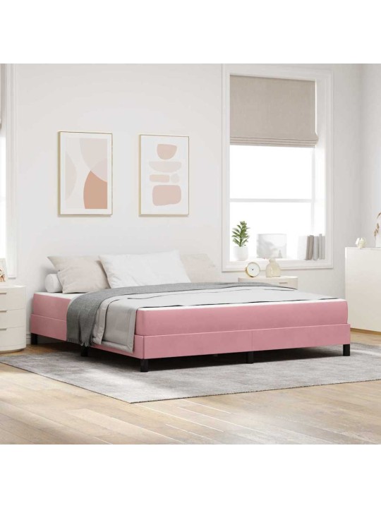 Kontinentālā gulta ar matraci rozā 180 x 200 cm samts