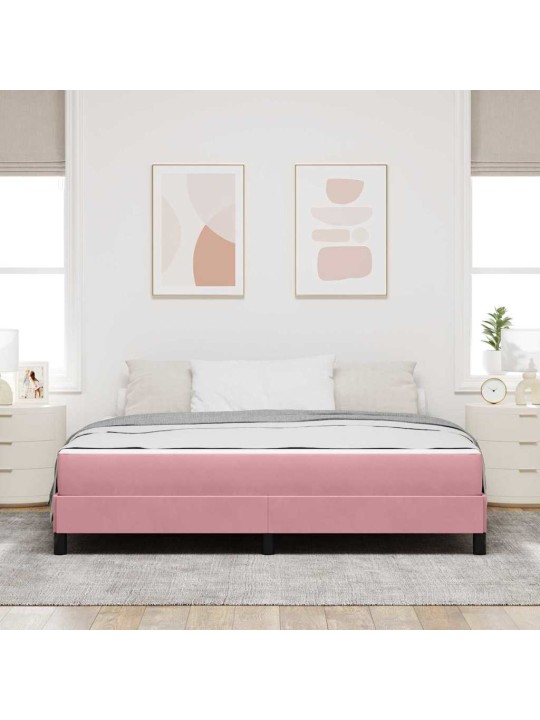 Kontinentālā gulta ar matraci rozā 180 x 200 cm samts