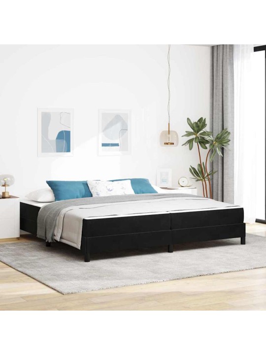 Kontinentālā gulta ar matraci melna 200 x 200 cm samts