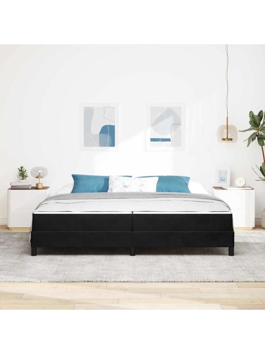 Kontinentālā gulta ar matraci melna 200 x 200 cm samts