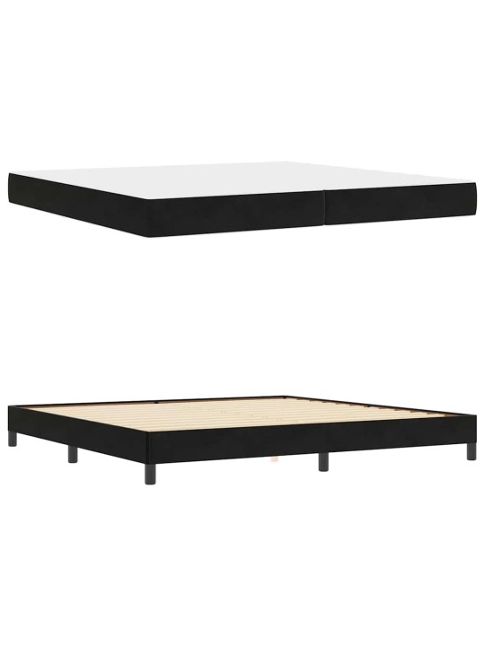 Kontinentālā gulta ar matraci melna 200 x 200 cm samts