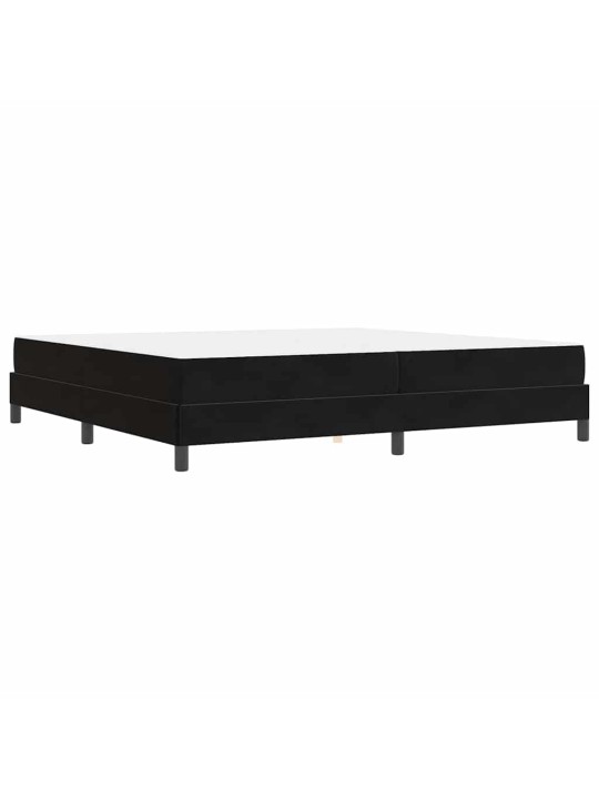 Kontinentālā gulta ar matraci melna 200 x 200 cm samts