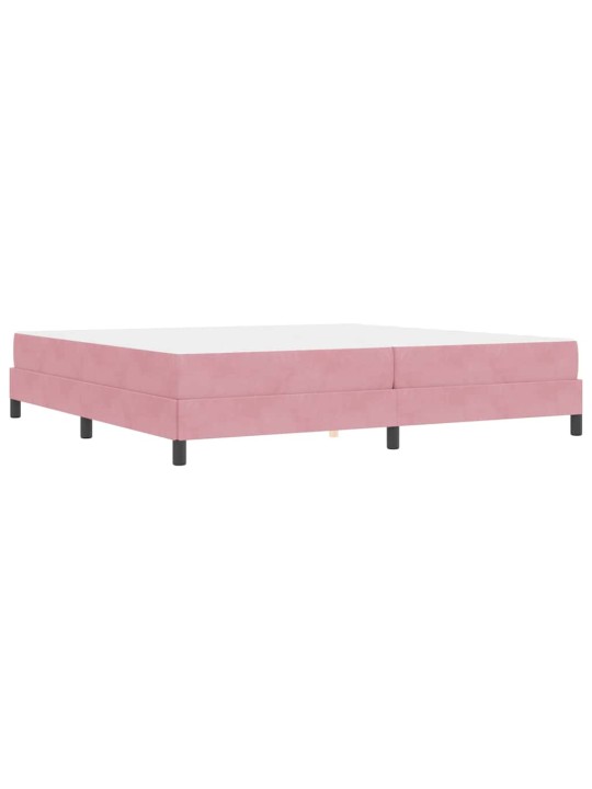 Kontinentālā gulta ar matraci rozā 200 x 200 cm samts
