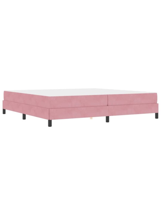 Kontinentālā gulta ar matraci rozā 200 x 200 cm samts