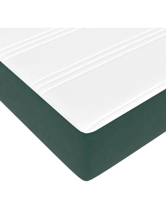 Kontinentālā gulta ar matraci tumši zaļš 120 x 210 cm samts