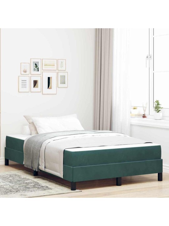 Kontinentālā gulta ar matraci tumši zaļš 120 x 210 cm samts