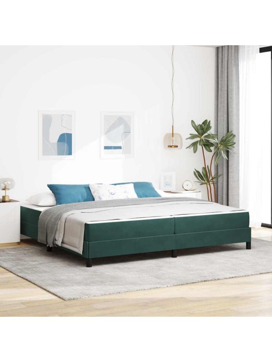 Kontinentālā gulta ar matraci tumši zaļš 200 x 210 cm samts