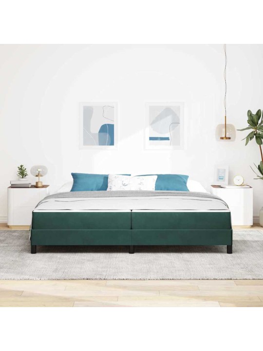 Kontinentālā gulta ar matraci tumši zaļš 200 x 210 cm samts