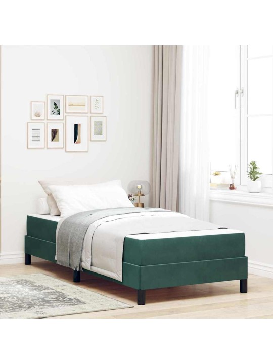Kontinentālā gulta ar matraci tumši zaļš 80 x 220 cm samts