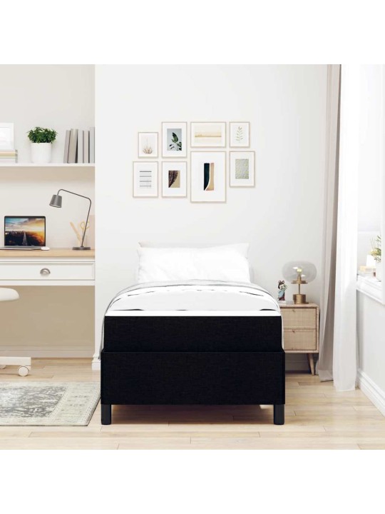 Kontinentālā gulta melns un melns 90 x 190 cm