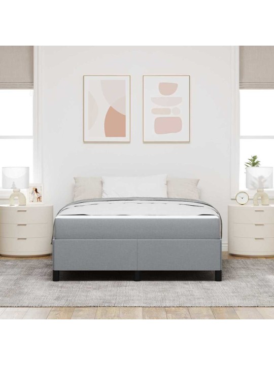Kastītes atsperu gulta gaiši pelēks un melns 140 x 200 cm
