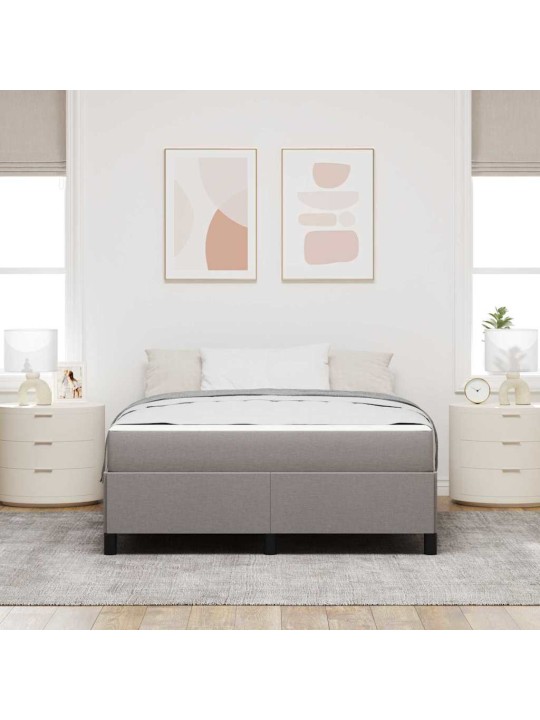 Kastītes atsperu gulta pelēkbrūns un melns 140 x 200 cm
