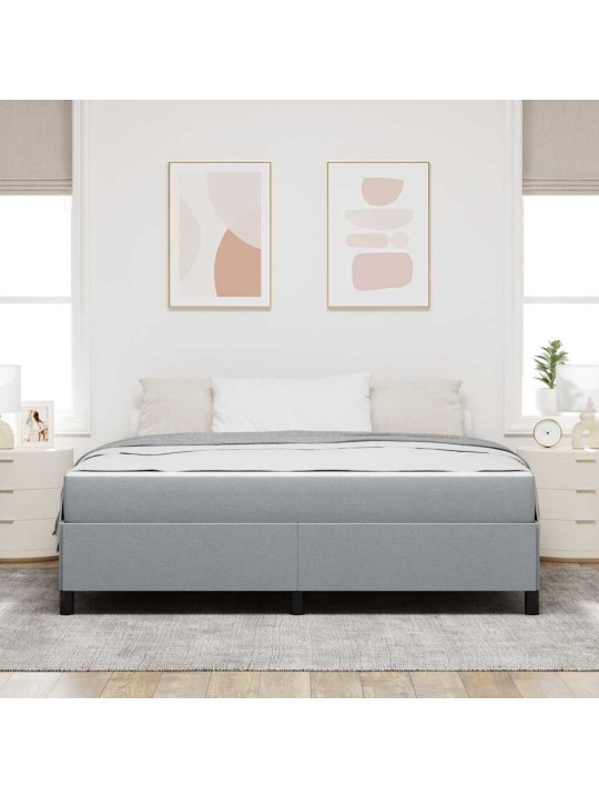 Kastītes atsperu gulta gaiši pelēks un melns 180 x 200 cm