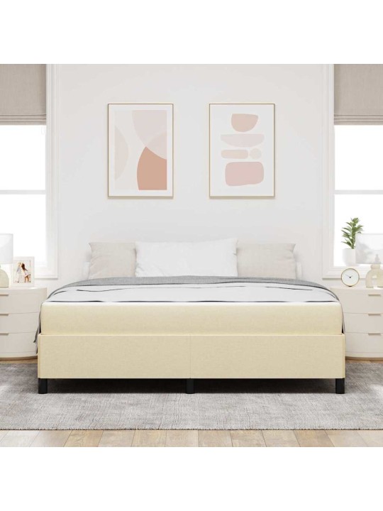 Kastītes atsperu gulta krēmkrāsas un melns 180 x 200 cm