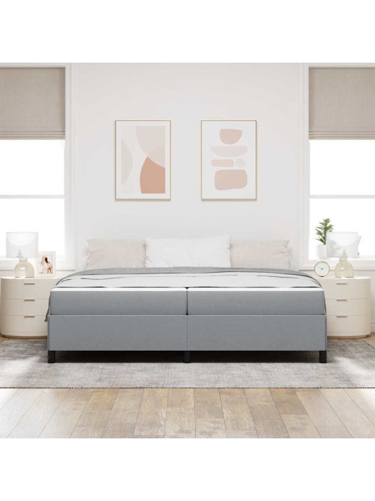 Kastītes atsperu gulta gaiši pelēks un melns 200 x 200 cm