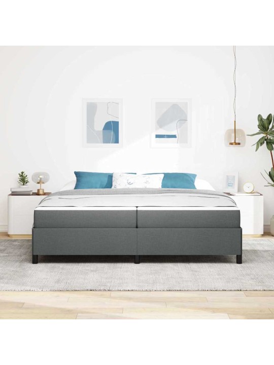 Kastītes atsperu gulta tumši pelēks un melns 200 x 200 cm