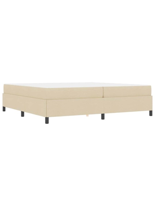 Kastītes atsperu gulta krēmkrāsas un melns 200 x 200 cm