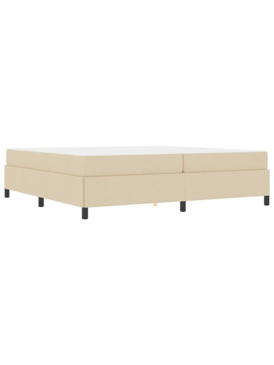 Kastītes atsperu gulta krēmkrāsas un melns 200 x 200 cm