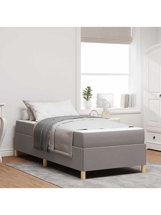 Kastītes atsperu gulta taupe, brūna un balta 80 x 200 cm audums