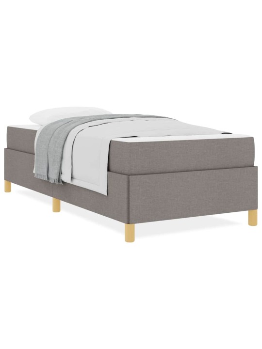 Kastītes atsperu gulta taupe, brūna un balta 80 x 200 cm audums