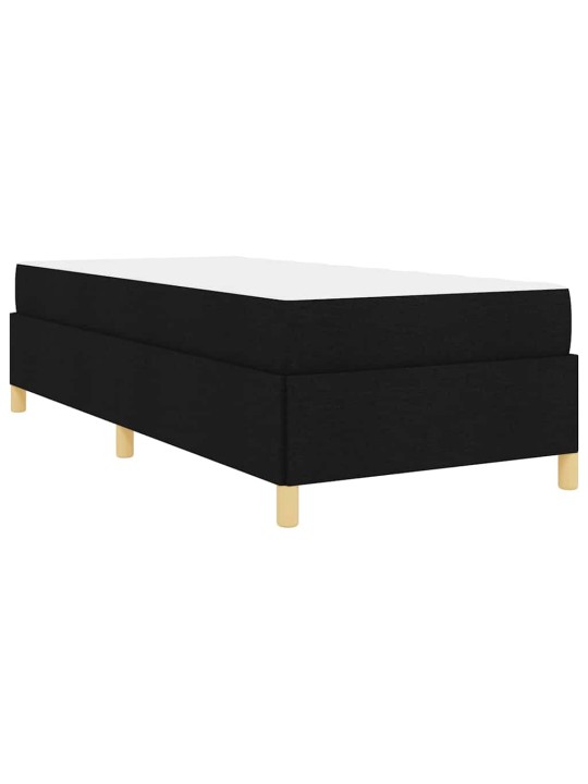 Kastītes atsperu gulta melns un balts 90 x 190 cm audums
