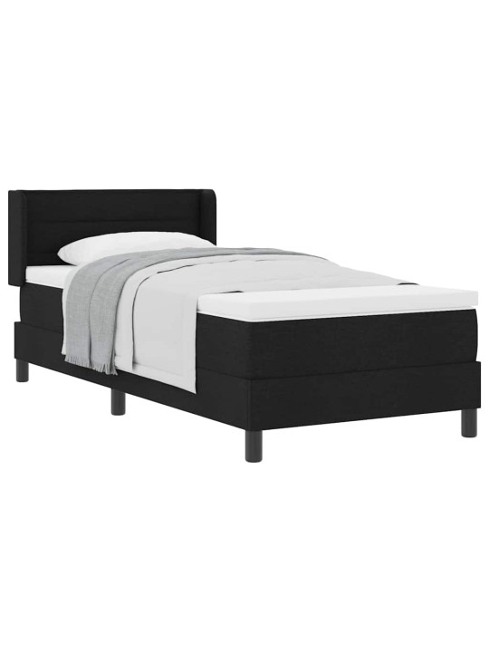 Kontinentālā gulta ar matraci ar matraci melna 90 x 190 cm