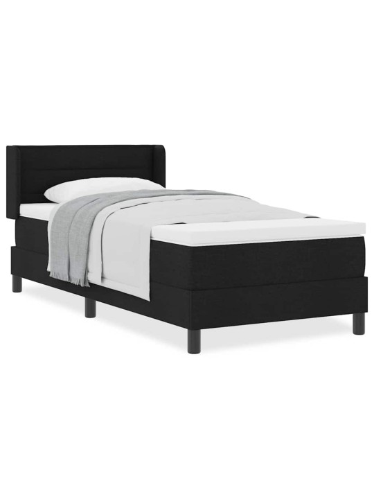 Kontinentālā gulta ar matraci ar matraci melna 90 x 190 cm