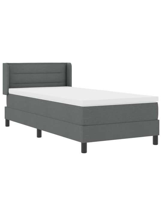 Kontinentālā gulta ar matraci tumši pelēka 90 x 200 cm