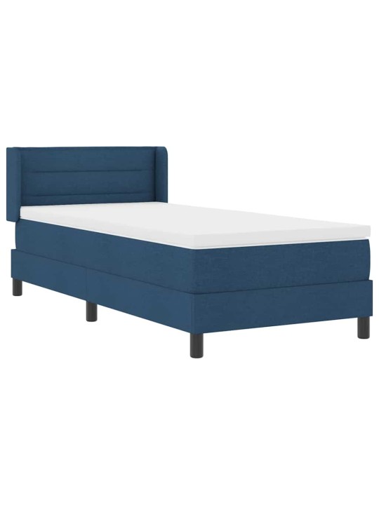 Kontinentālā gulta ar matraci ar matraci zila 90 x 200 cm