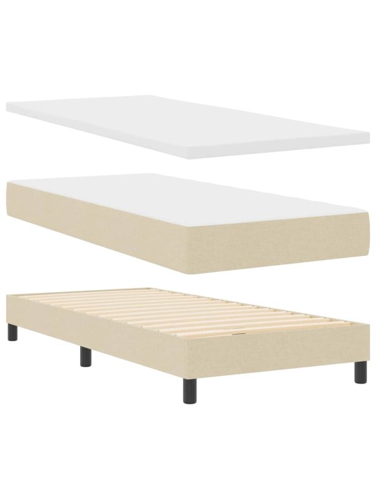 Kontinentālā gulta ar matraci ar matraci krēmkrāsa 100 x 200 cm