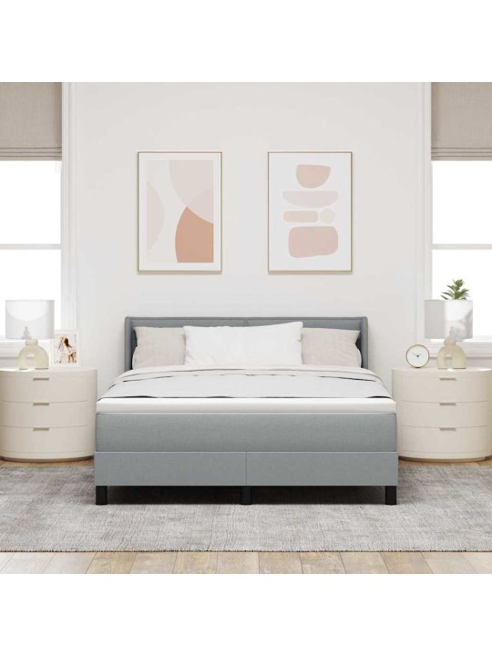 Kontinentālā gulta ar matraci gaiši pelēka 160 x 200 cm