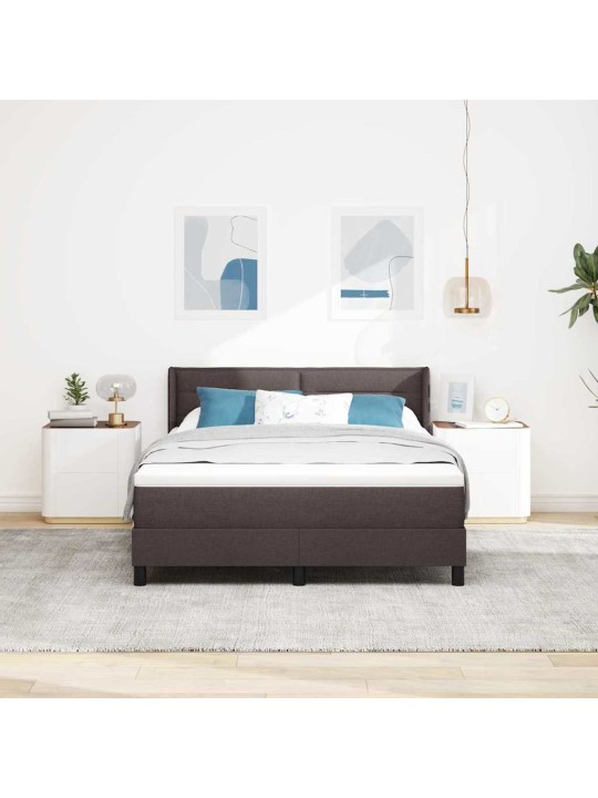 Kontinentālā gulta ar matraci tumši brūna 160 x 200 cm