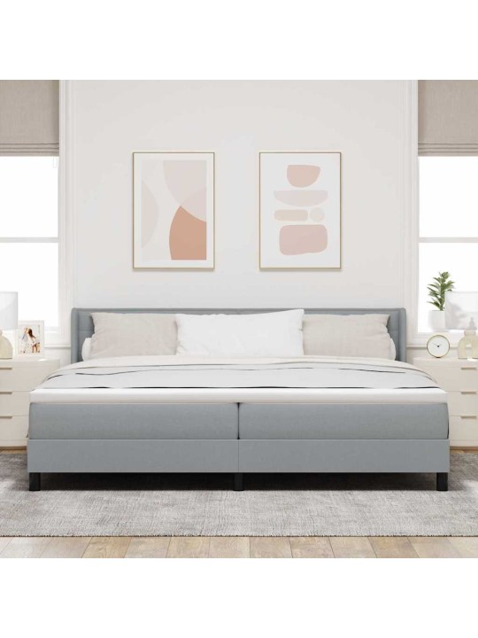 Kontinentālā gulta ar matraci gaiši pelēka 200 x 200 cm