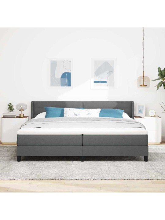 Kontinentālā gulta ar matraci tumši pelēka 200 x 200 cm