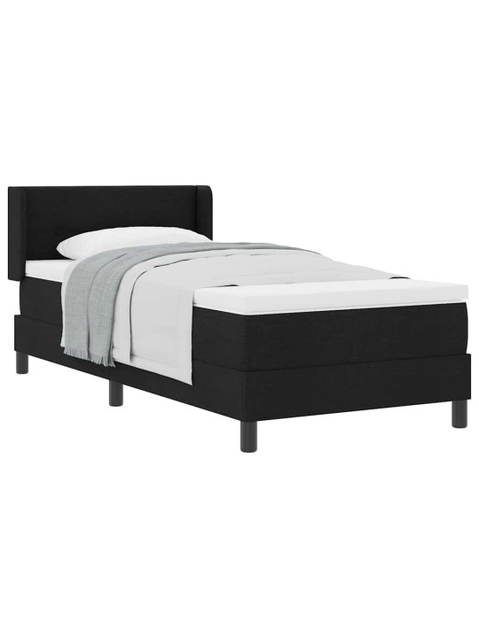Kontinentālā gulta ar matraci ar matraci melna 90 x 190 cm