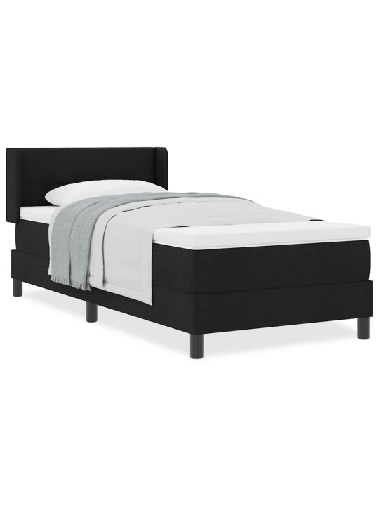 Kontinentālā gulta ar matraci ar matraci melna 90 x 190 cm