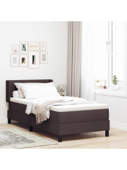 Kontinentālā gulta ar matraci tumši brūna 90 x 200 cm