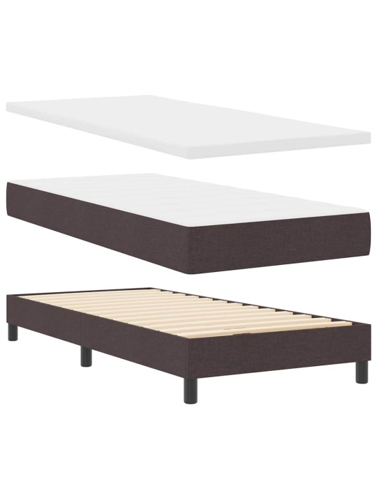Kontinentālā gulta ar matraci tumši brūna 90 x 200 cm