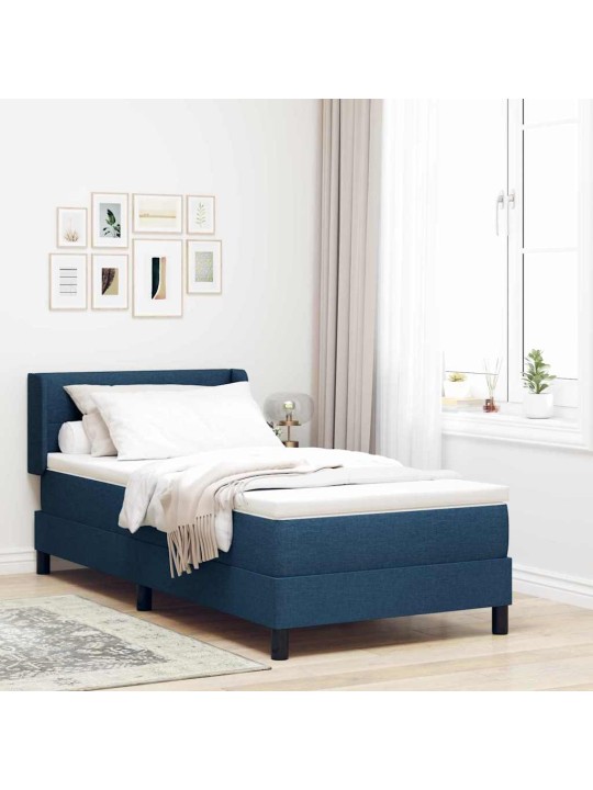 Kontinentālā gulta ar matraci ar matraci zila 90 x 200 cm