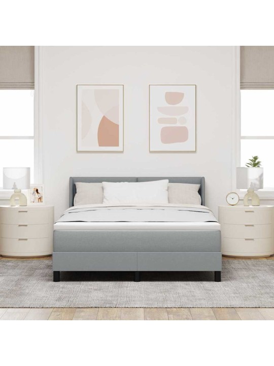 Kontinentālā gulta ar matraci gaiši pelēka 140 x 200 cm