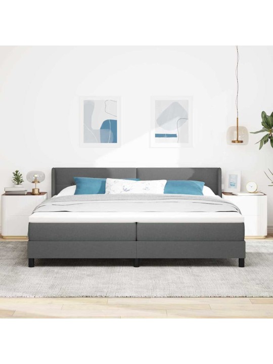 Kontinentālā gulta ar matraci tumši pelēka 200 x 200 cm